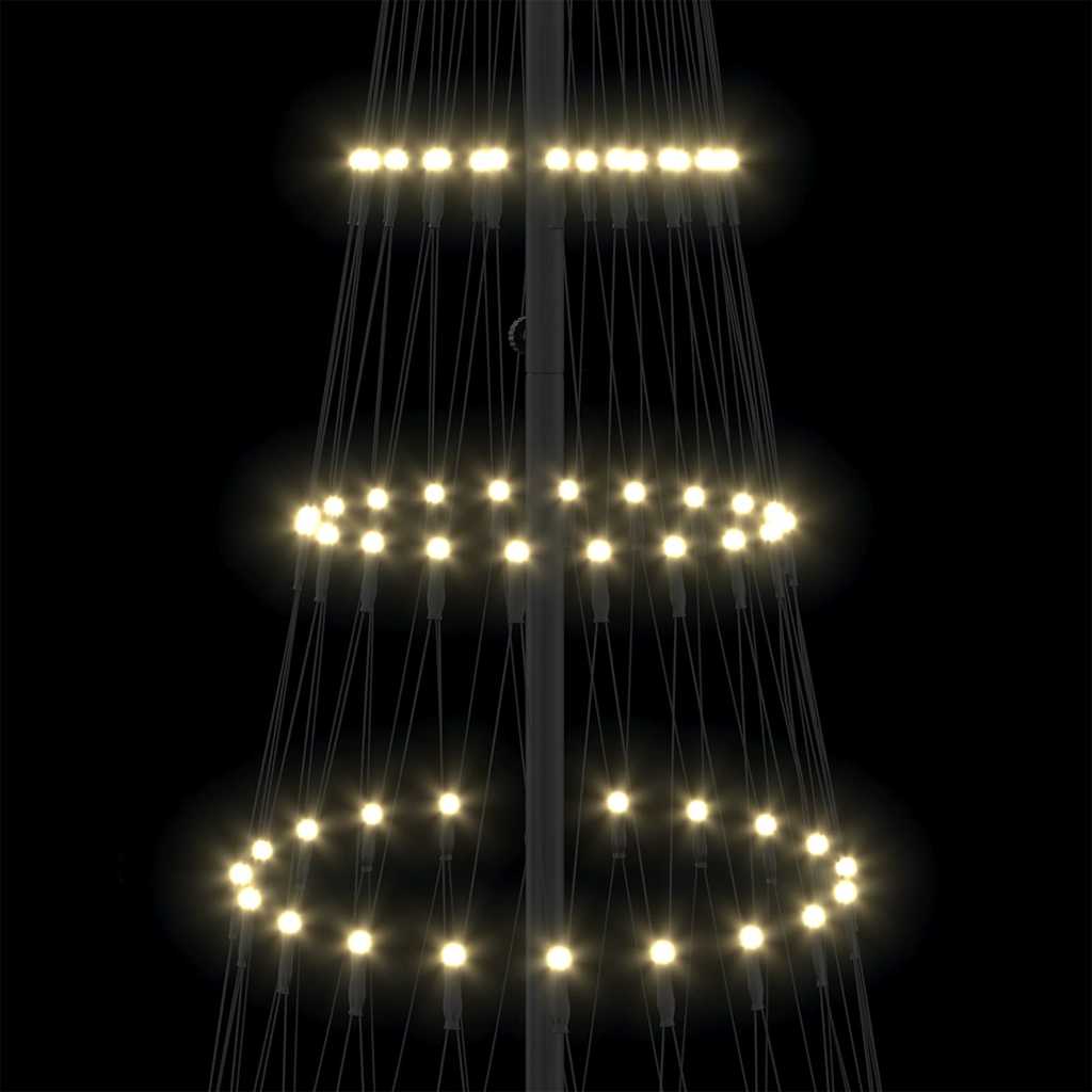 LED juletræ med 295 LED'er med stativ Varm hvid 250 cm Metal