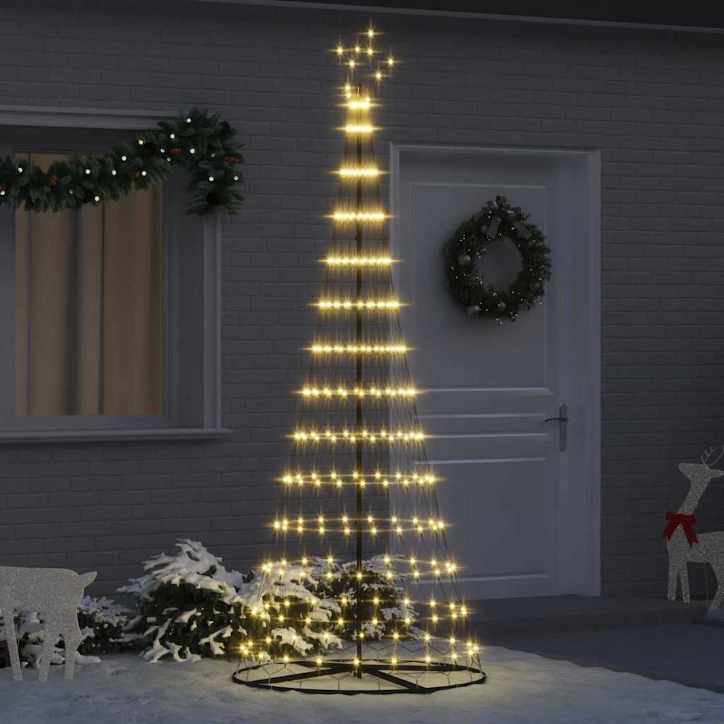 LED juletræ med 295 LED'er med stativ Varm hvid 250 cm Metal