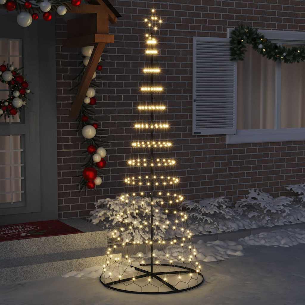 LED juletræ med 295 LED'er med stativ Varm hvid 250 cm Metal
