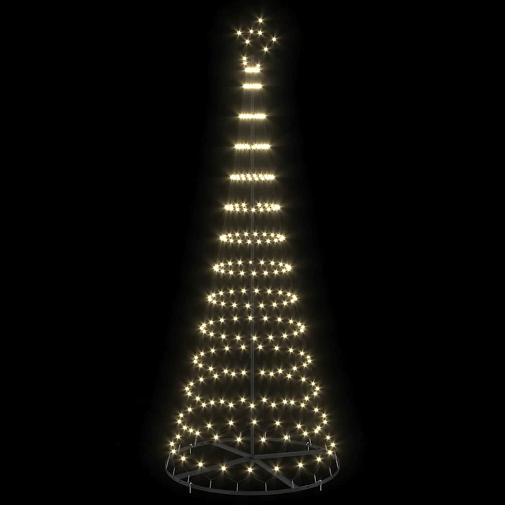 LED juletræ med 295 LED'er med stativ Varm hvid 250 cm Metal