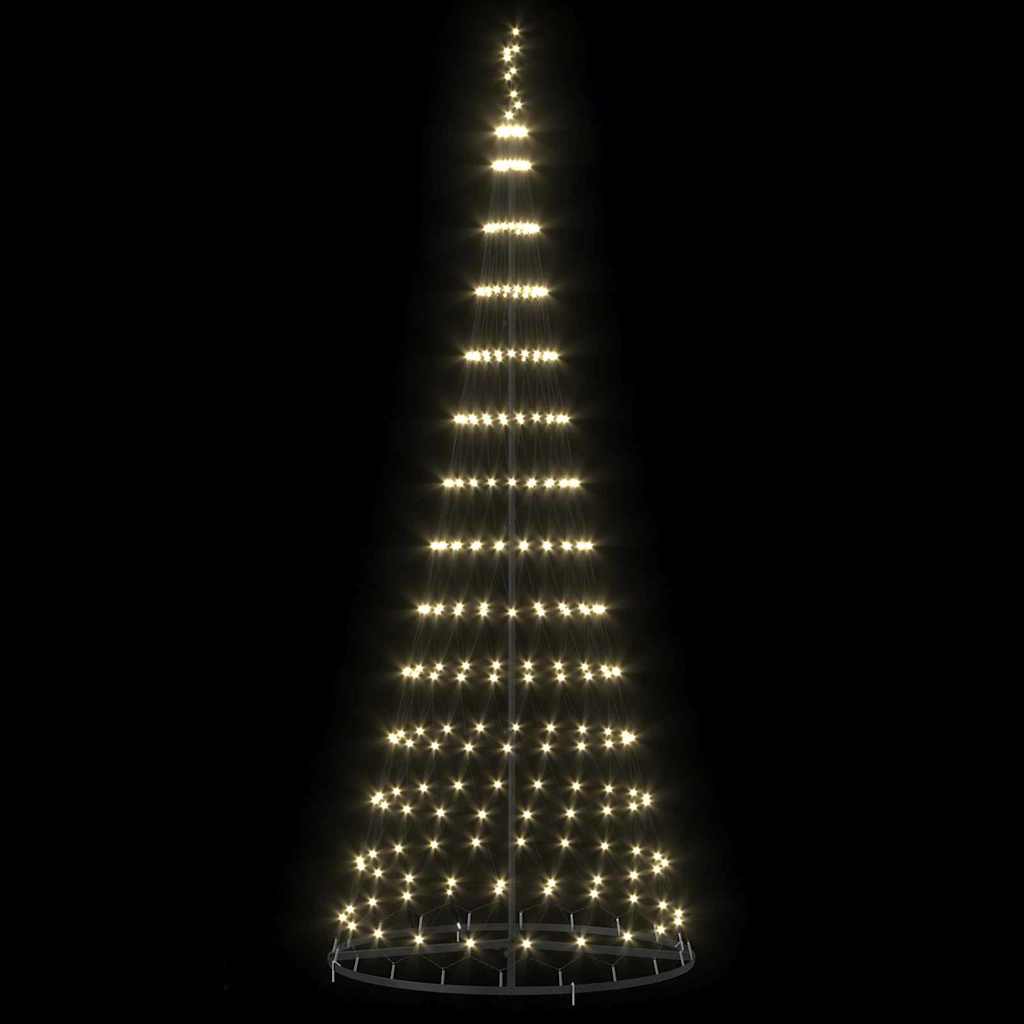 LED juletræ med 295 LED'er med stativ Varm hvid 250 cm Metal