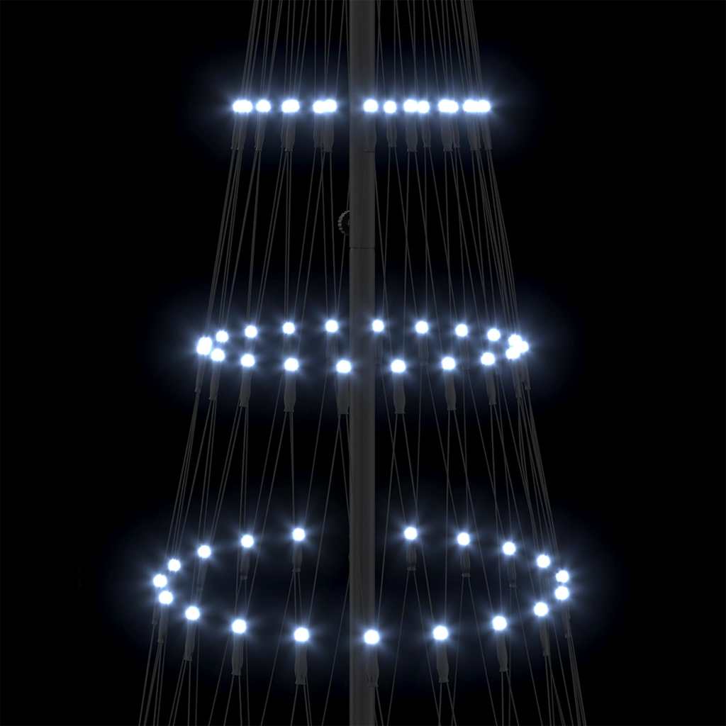 LED juletræ med 295 LED'er med stativ Kold hvid 250 cm Metal