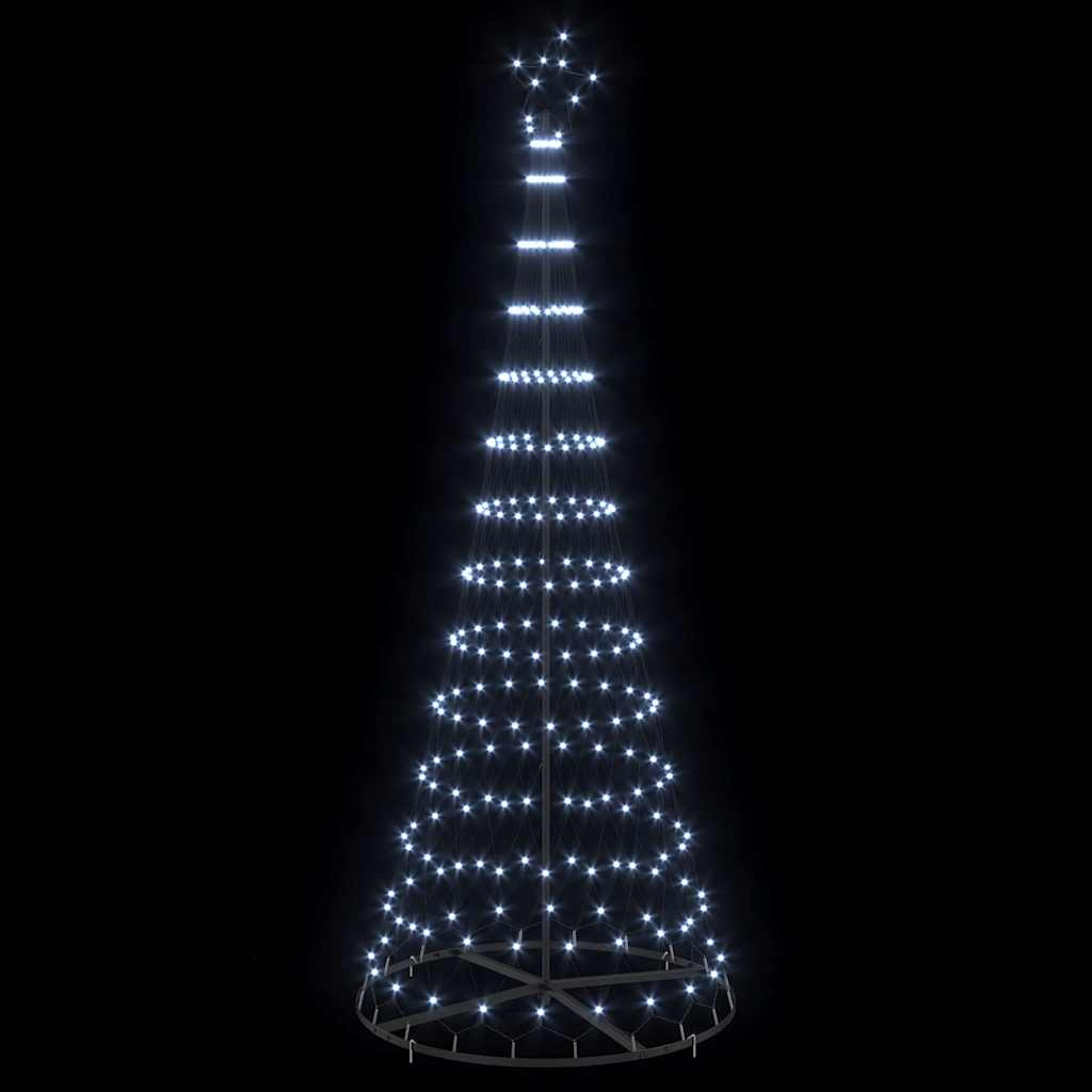 LED juletræ med 295 LED'er med stativ Kold hvid 250 cm Metal