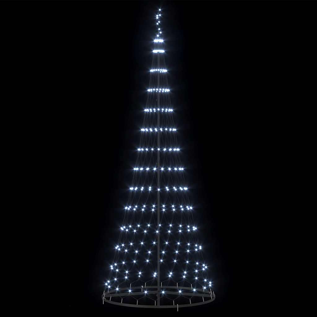 LED juletræ med 295 LED'er med stativ Kold hvid 250 cm Metal