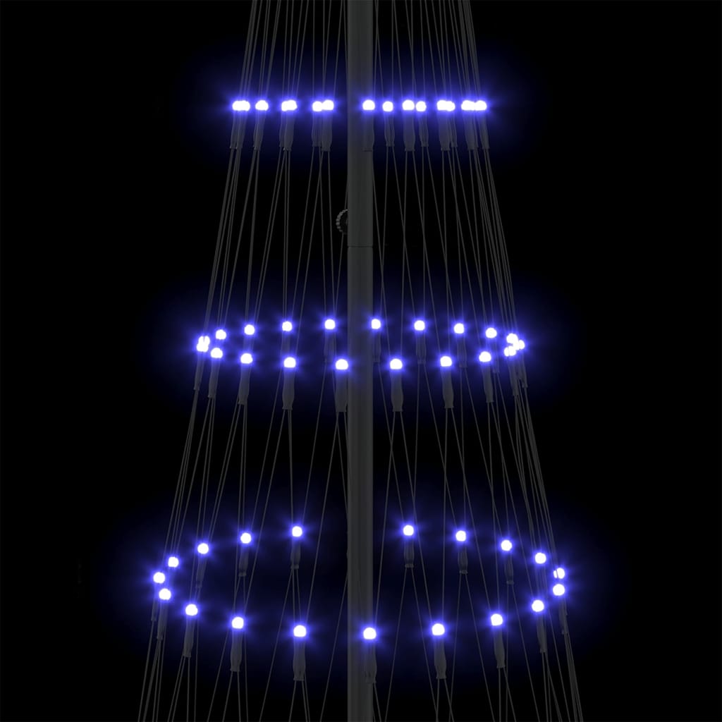 LED juletræ med 295 LED'er med stativ Blå 250 cm Metal
