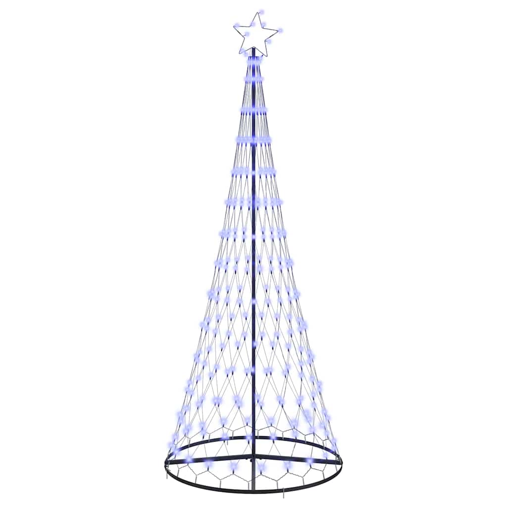LED juletræ med 295 LED'er med stativ Blå 250 cm Metal