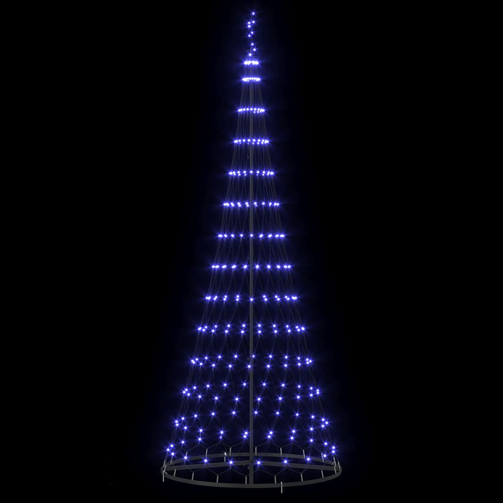 LED juletræ med 295 LED'er med stativ Blå 250 cm Metal