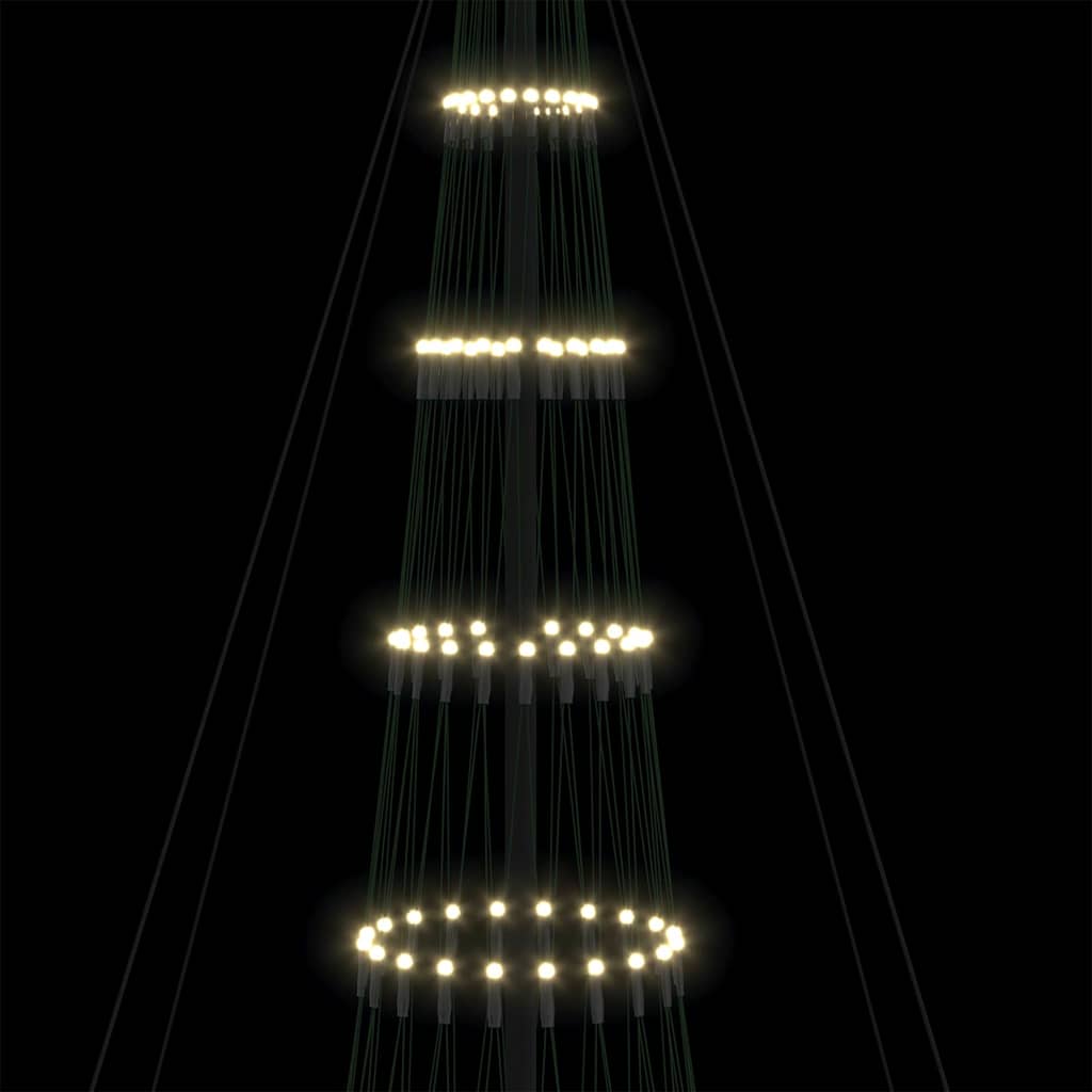 LED juletræ med 555 LED'er med stativ Varm hvid 500 cm Metal
