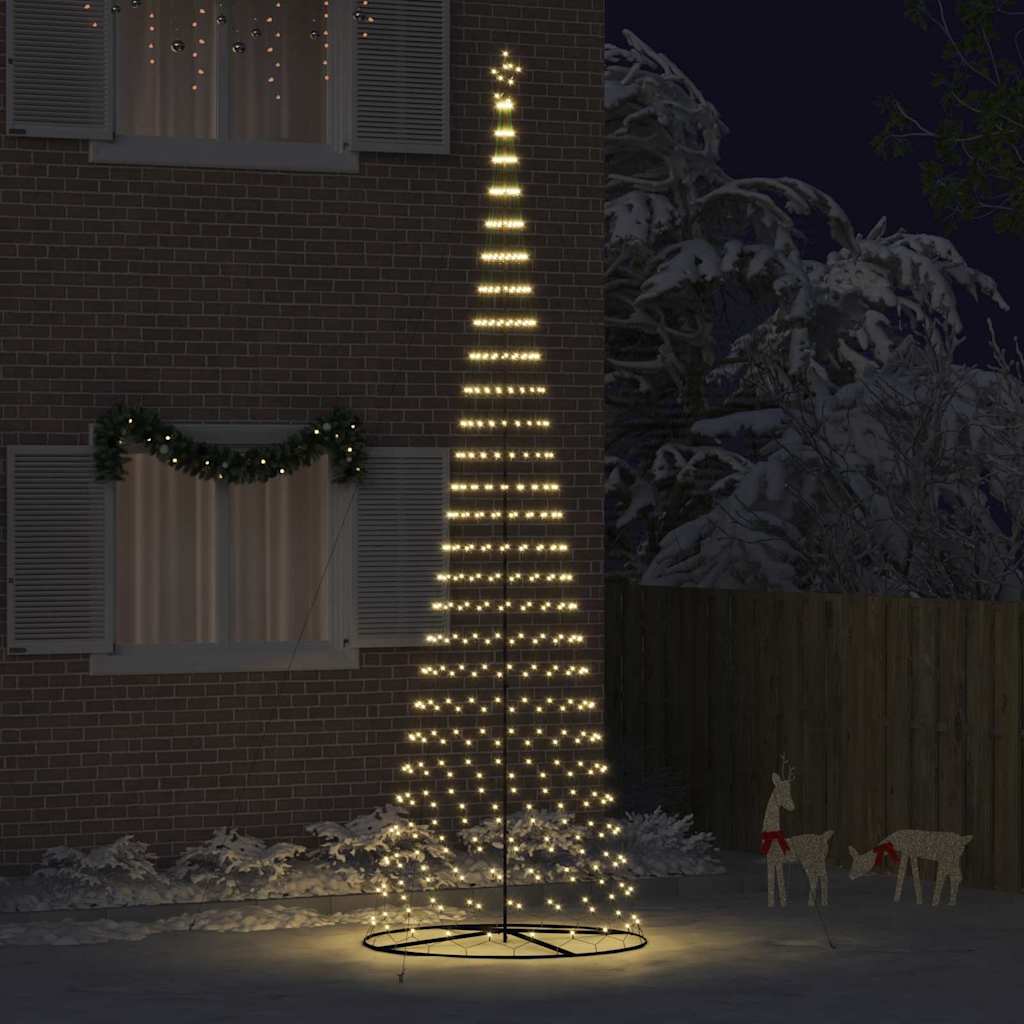 LED juletræ med 555 LED'er med stativ Varm hvid 500 cm Metal