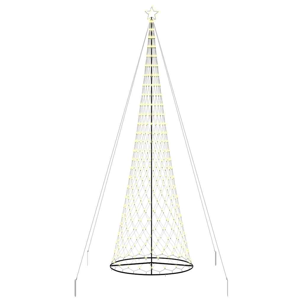 LED juletræ med 555 LED'er med stativ Varm hvid 500 cm Metal