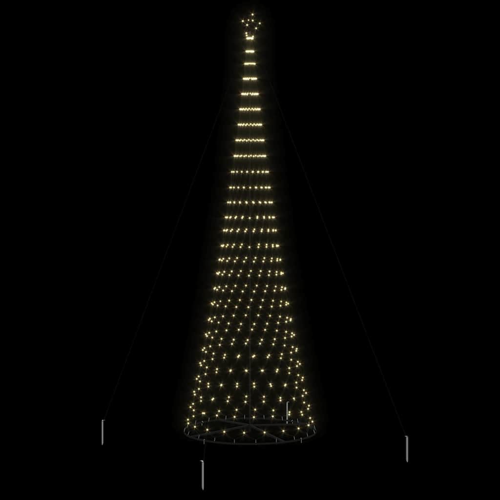 LED juletræ med 555 LED'er med stativ Varm hvid 500 cm Metal