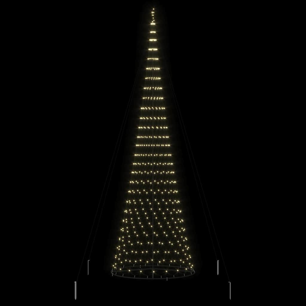 LED juletræ med 555 LED'er med stativ Varm hvid 500 cm Metal
