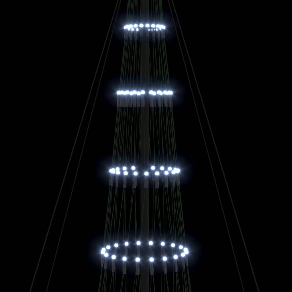 LED juletræ med 555 LED'er med stativ Kold hvid 500 cm Metal