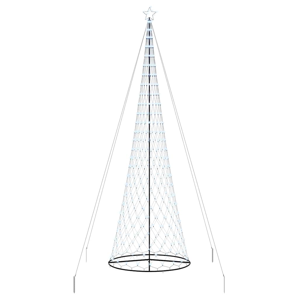 LED juletræ med 555 LED'er med stativ Kold hvid 500 cm Metal
