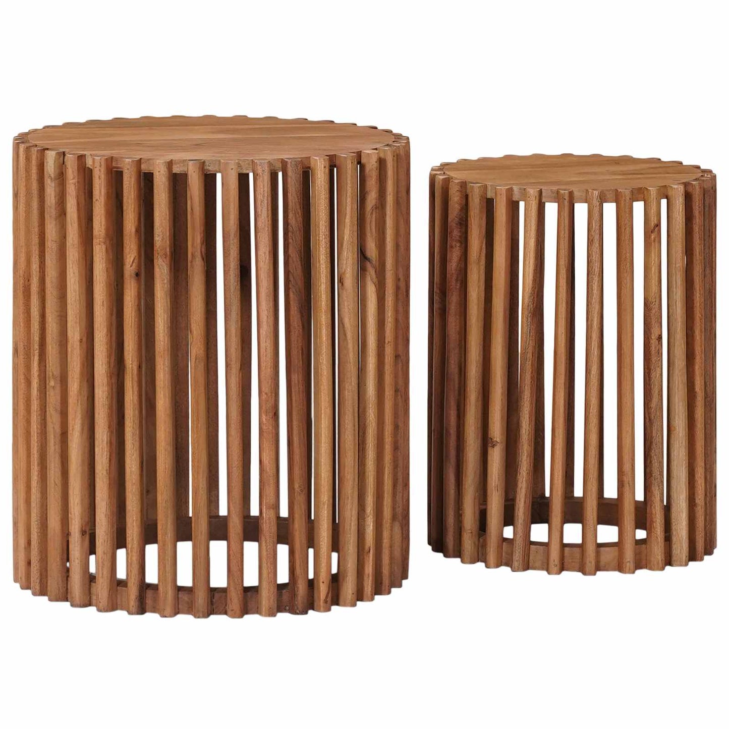 Håndlavet sidebord sæt 2 pcs Teakbrun 40 x 40 x 45 cm
