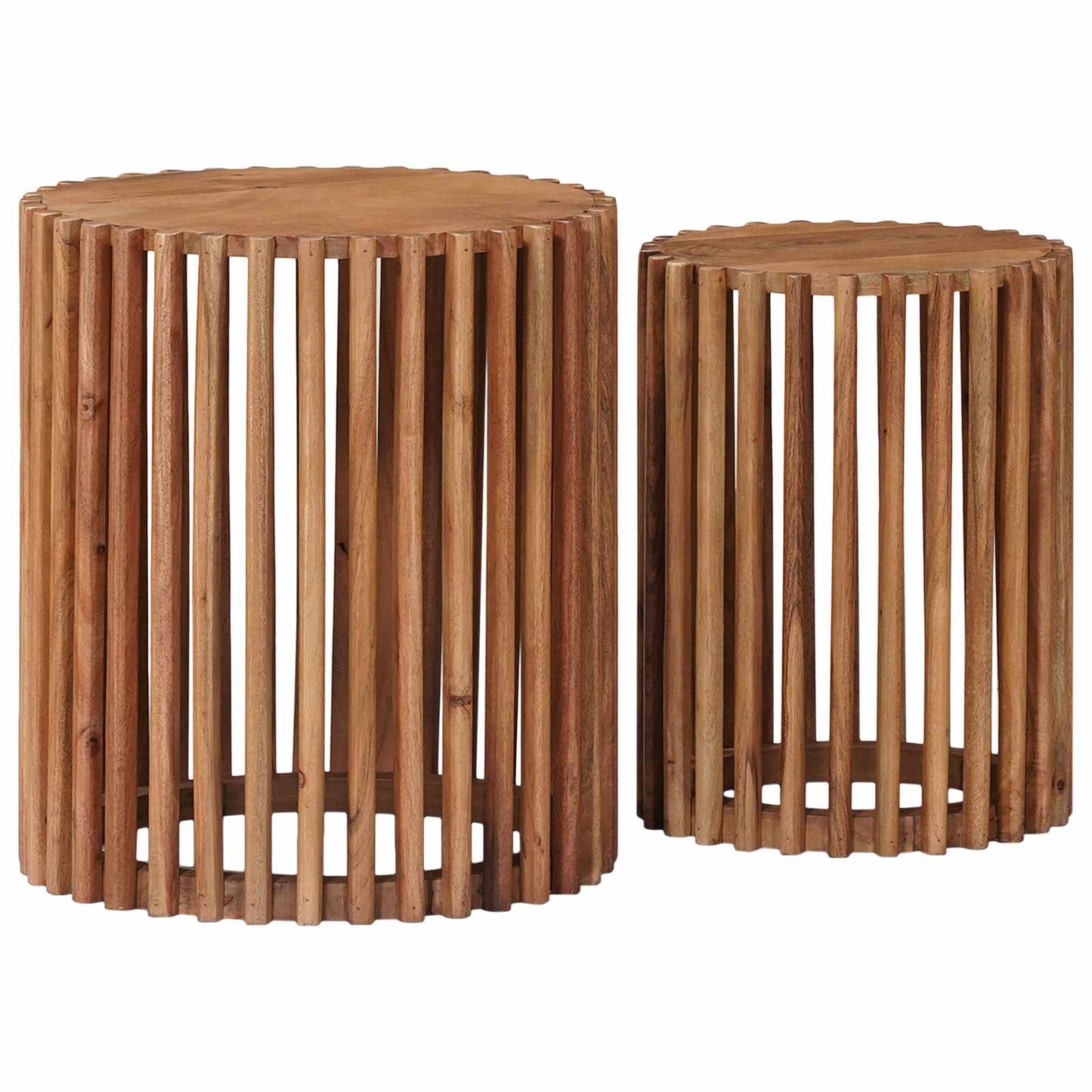 Håndlavet sidebord sæt 2 pcs Teakbrun 40 x 40 x 45 cm