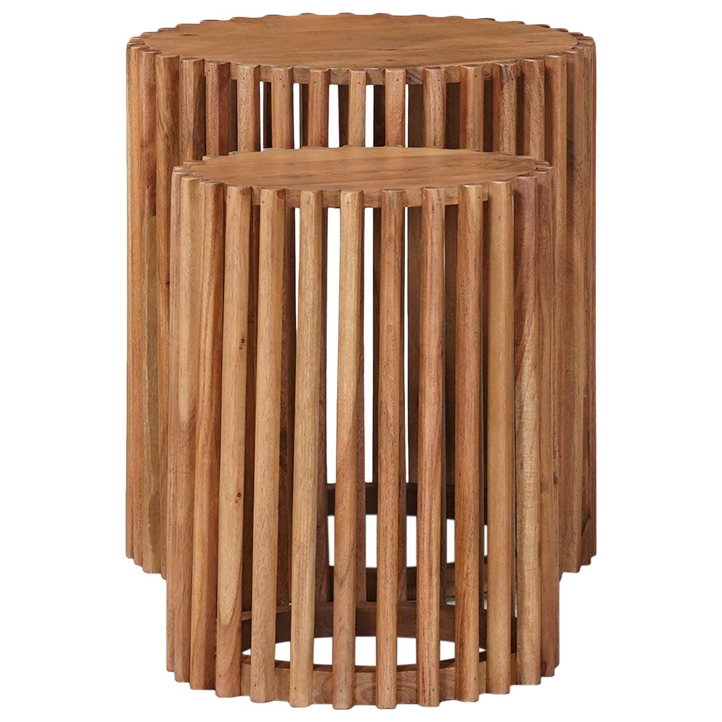 Håndlavet sidebord sæt 2 pcs Teakbrun 40 x 40 x 45 cm