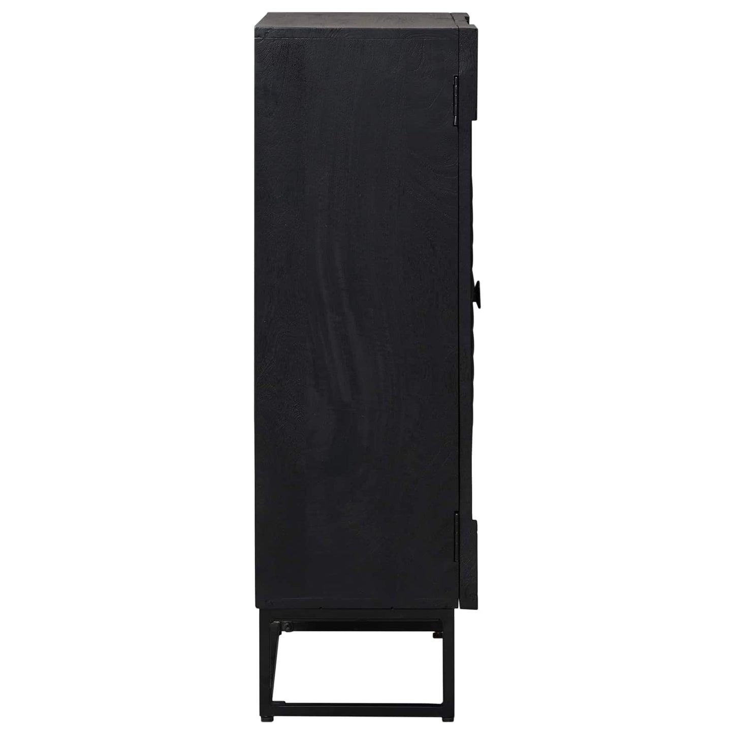 Highboard Sort 55 x 30 x 95 cm Massivt Mango Træ og Ingeniørtræ