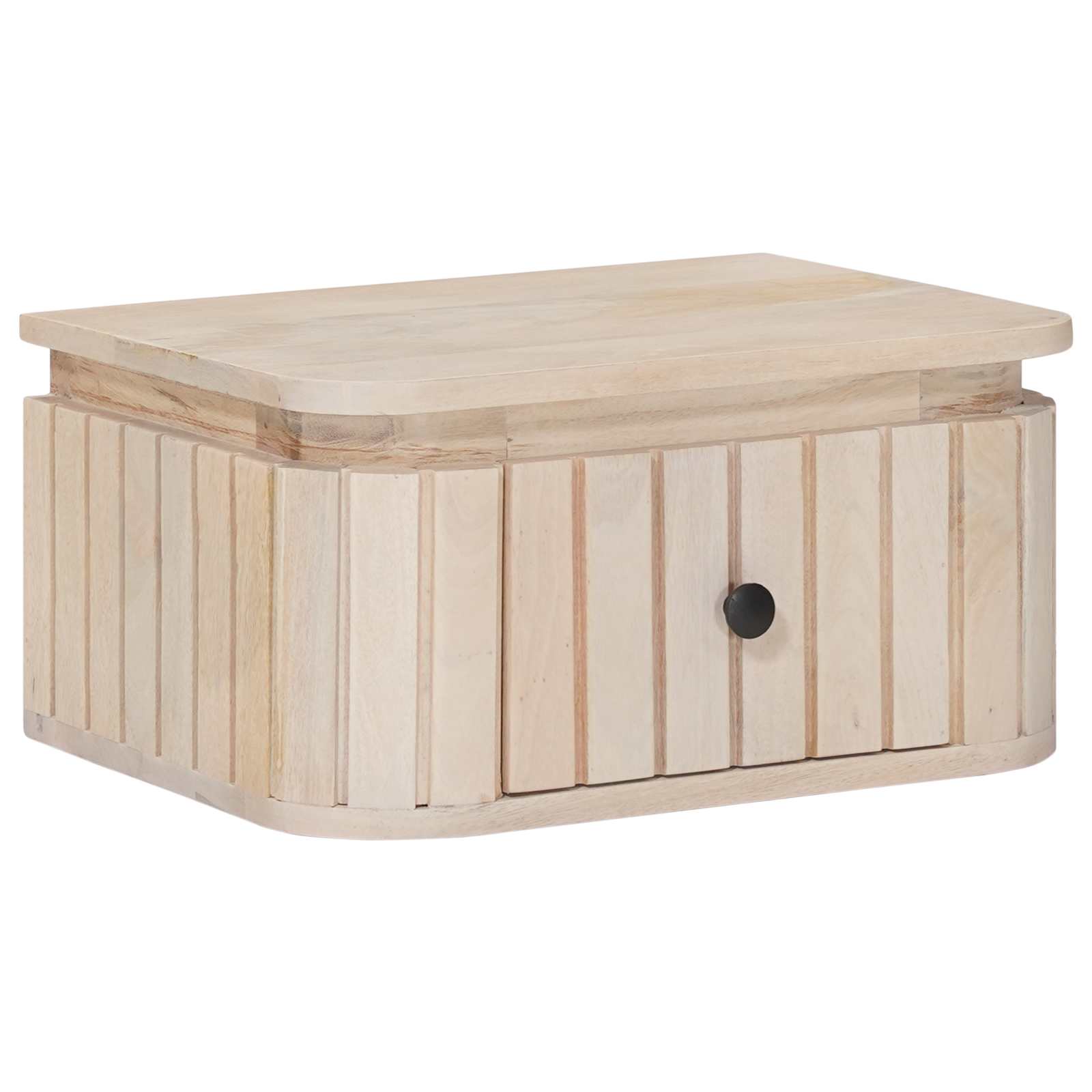 Håndlavet natbord Hvid 40 x 30 x 20 cm Massivt mangotræ billede