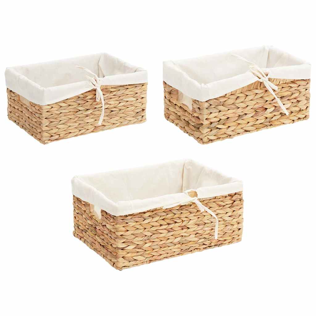 Opbevaringskurve 3 pcs Naturfarvet Vandhyacint