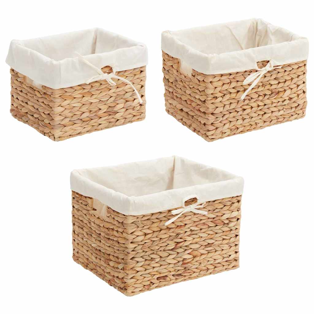 Opbevaringskurve 3 pcs Naturfarvet Vandhyacint