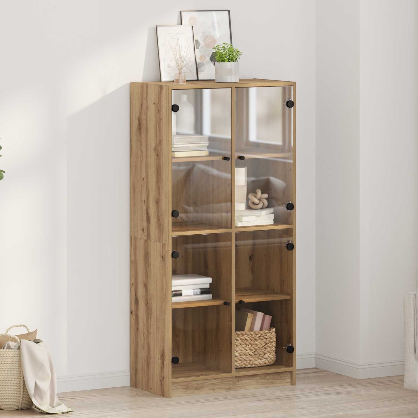 Highboard Artisan Egetræ 68 x 37 x 142 cm Konstrueret træ