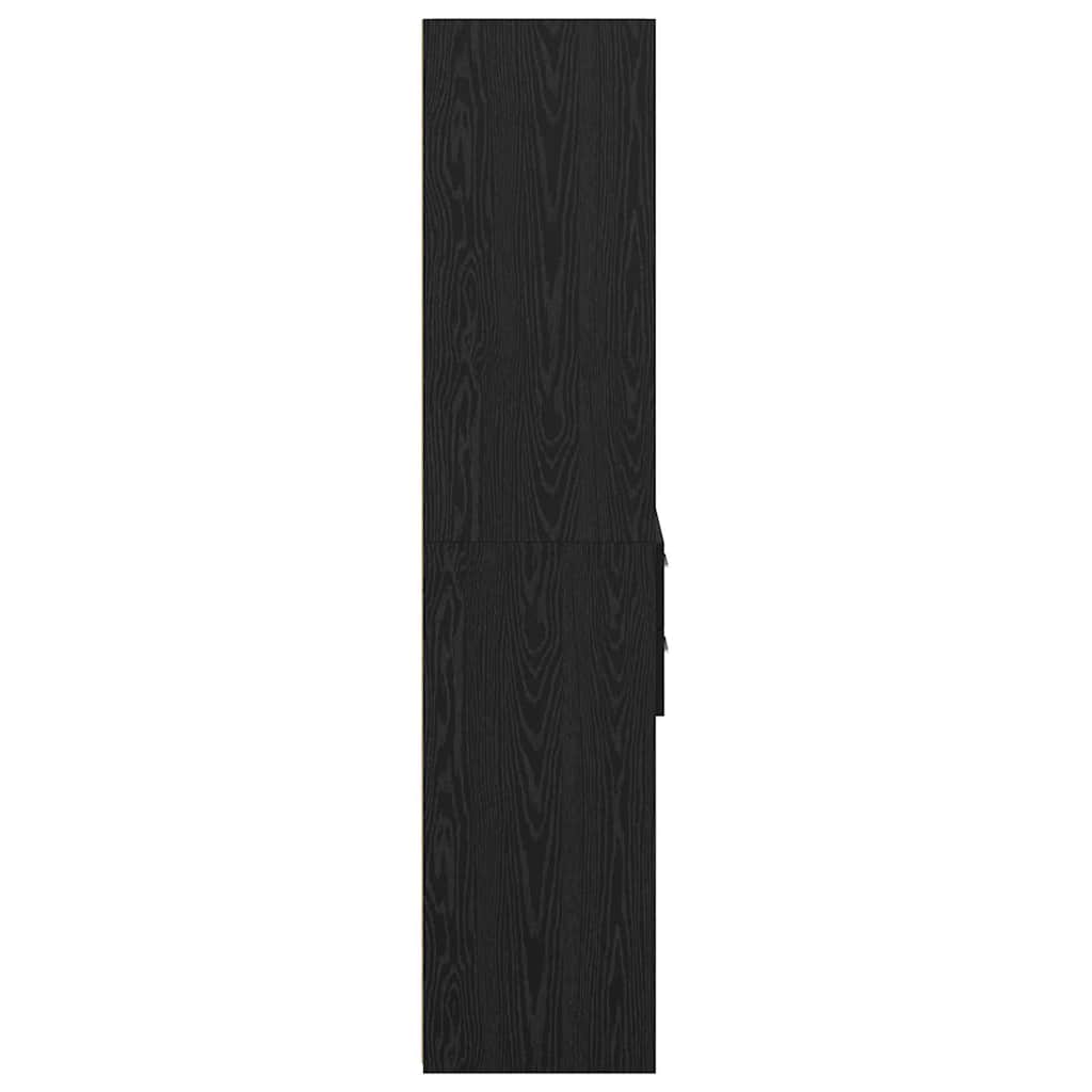 Highboard med skuffe Sort eg 45 x 42,5 x 185 cm Konstrueret træ