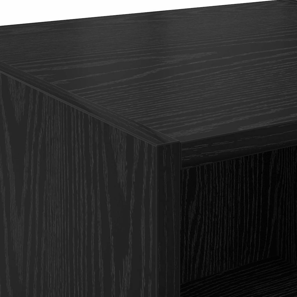 Highboard med skuffe Sort eg 50 x 42,5 x 185 cm Konstrueret træ