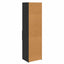 Highboard med skuffe Sort eg 50 x 42,5 x 185 cm Konstrueret træ