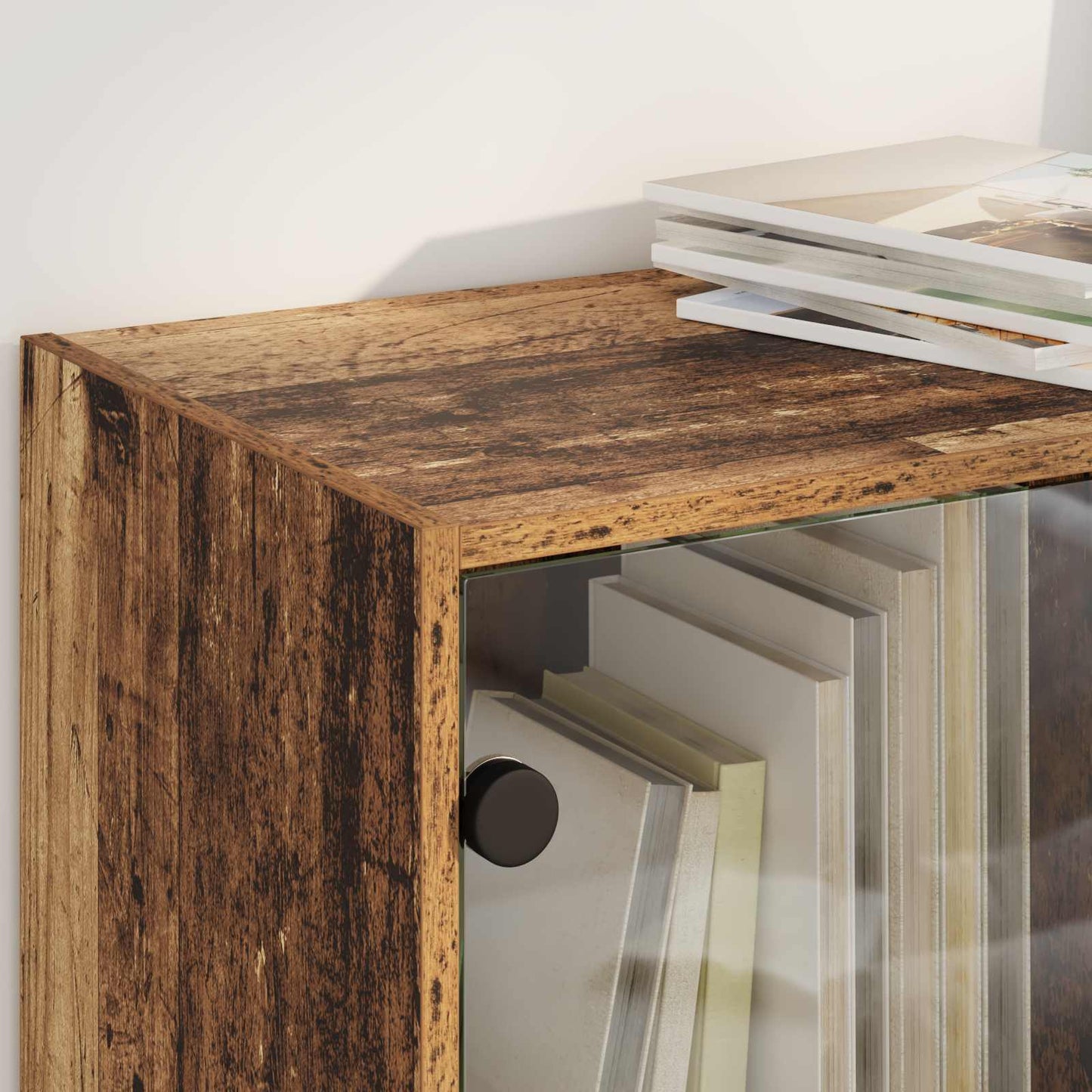 Highboard 2 pcs Gammelt træ 68 x 37 x 142 cm Konstrueret træ