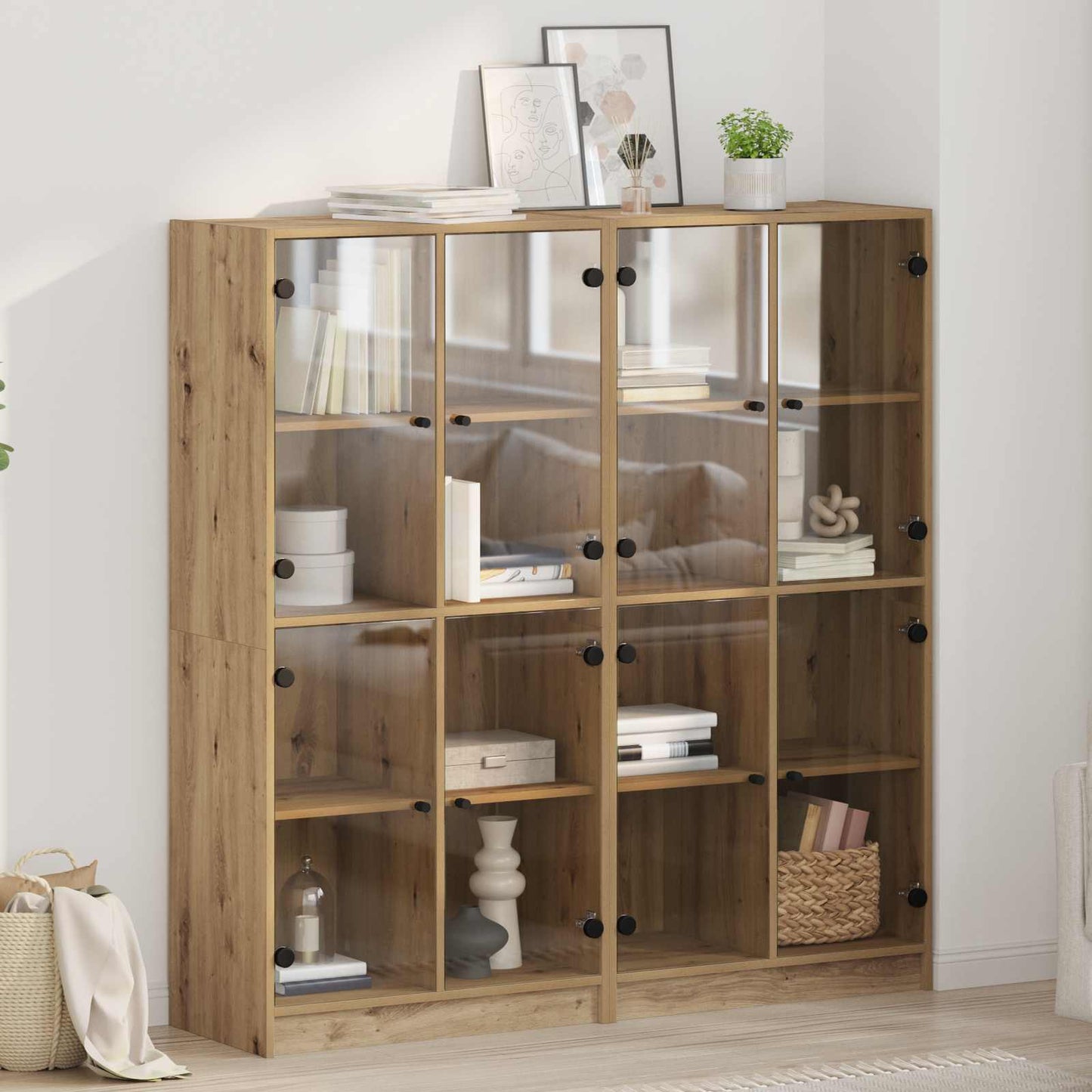Highboard 2 stk. Artisan Egetræ 68 x 37 x 142 cm