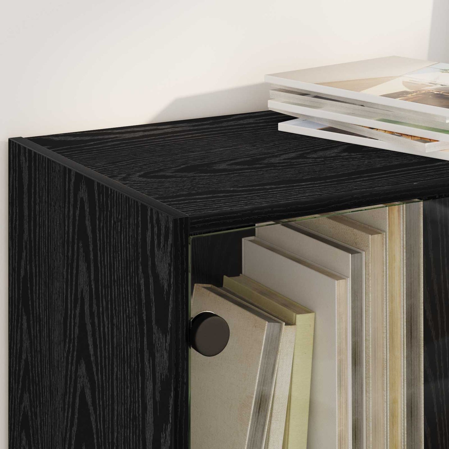 Highboard 2 stk. Sort eg 68 x 37 x 142 cm Konstrueret træ
