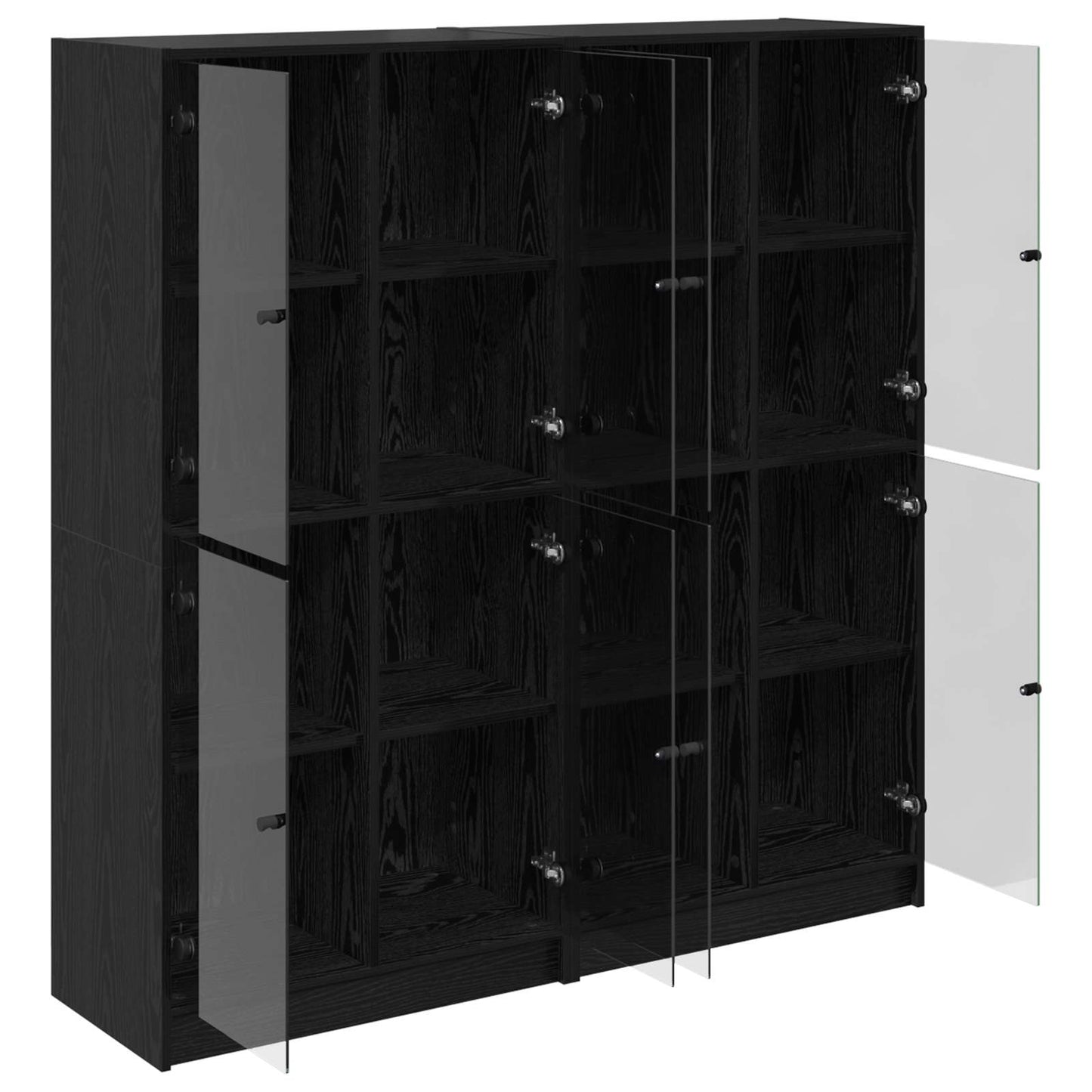 Highboard 2 stk. Sort eg 68 x 37 x 142 cm Konstrueret træ
