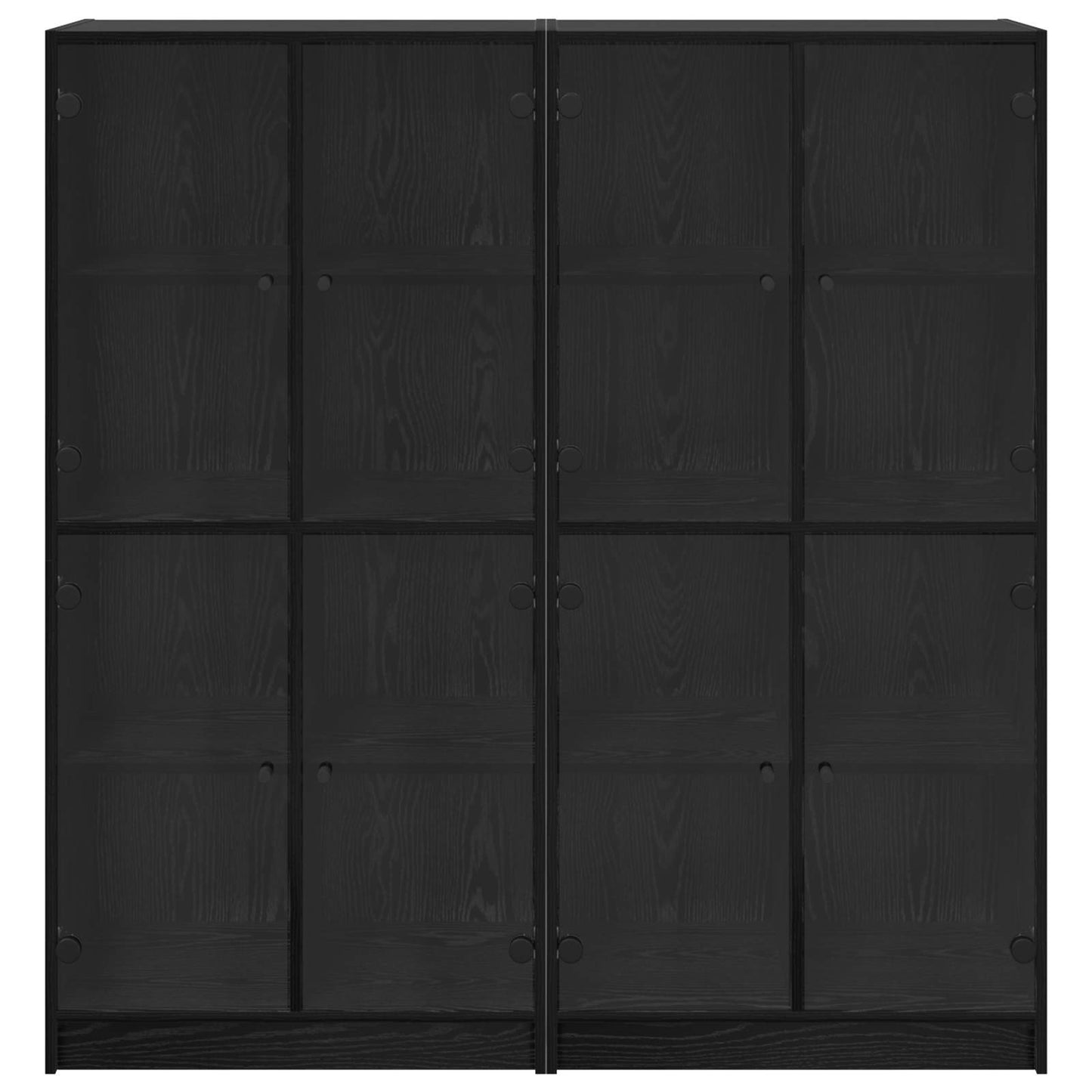 Highboard 2 stk. Sort eg 68 x 37 x 142 cm Konstrueret træ