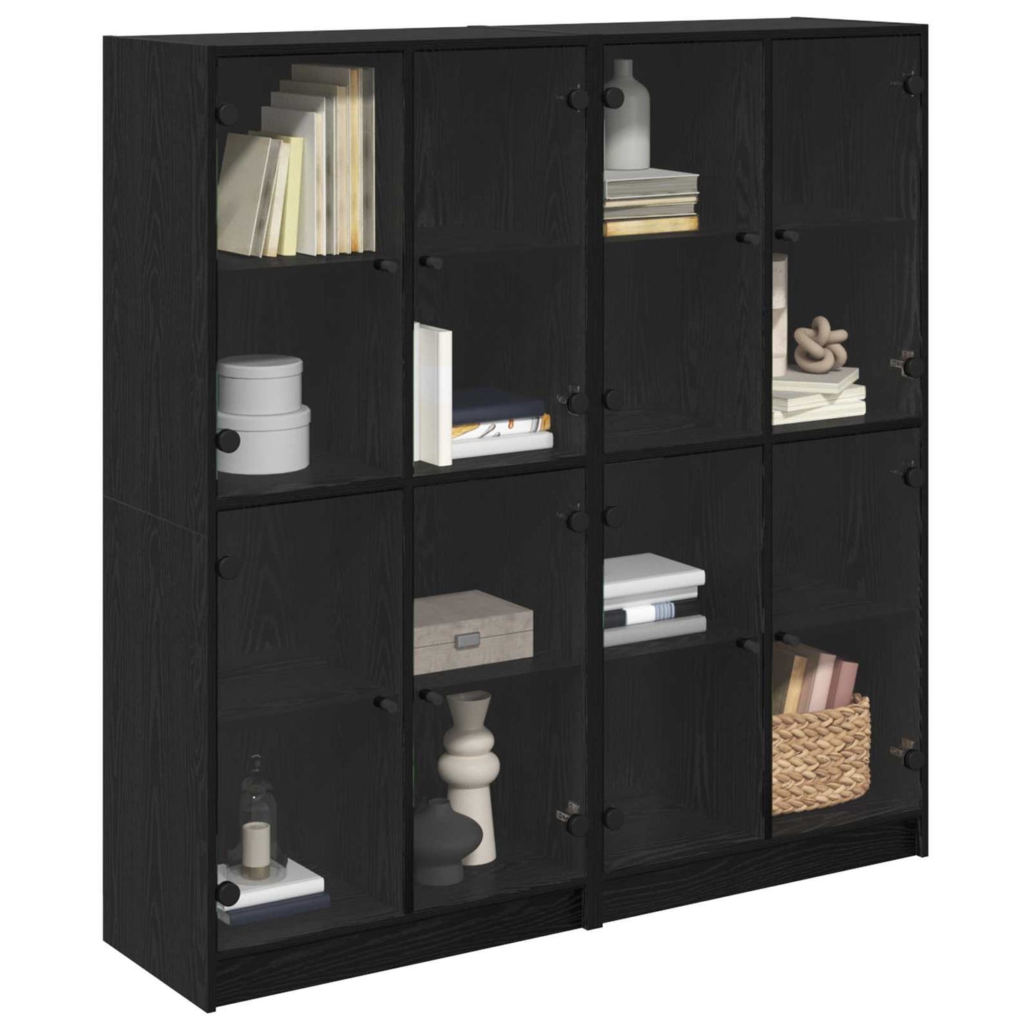 Highboard 2 stk. Sort eg 68 x 37 x 142 cm Konstrueret træ