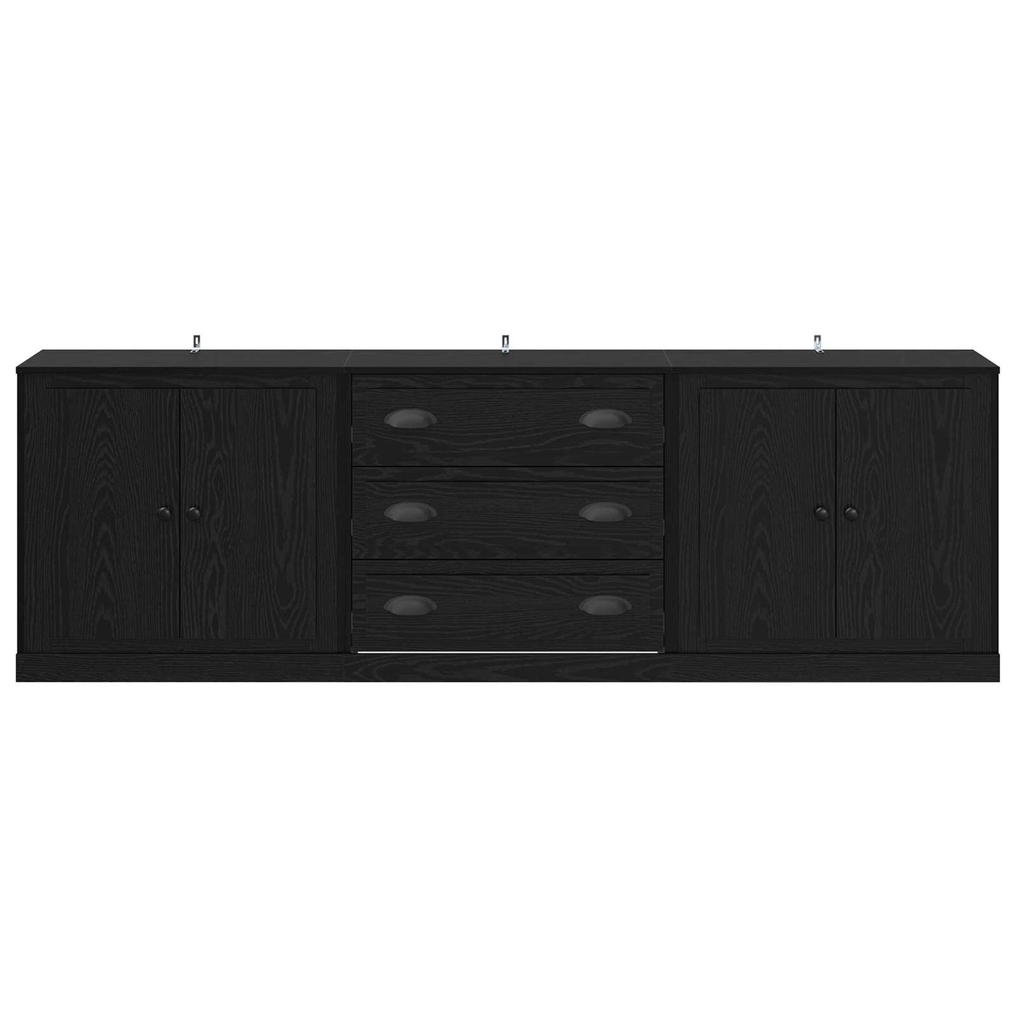 Sideboards 3 pcs Sort eg 210 x 35,5 x 67,5 cm Konstrueret træ