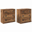 Sideboards med skuffe 2 pcs Gammelt træ 70 x 35,5 x 67,5 cm