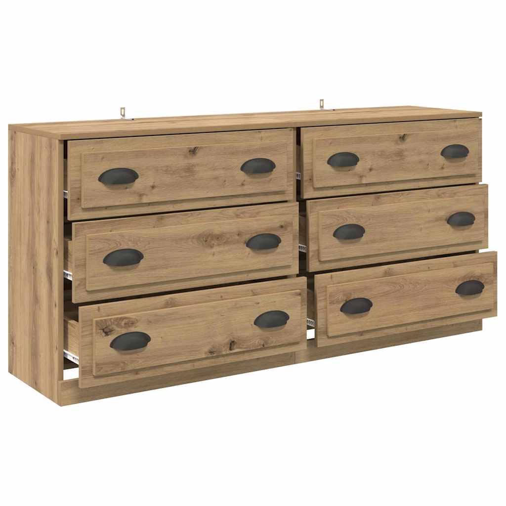 Sideboards 2 pcs Artisan Egetræ 70 x 35,5 x 67,5 cm