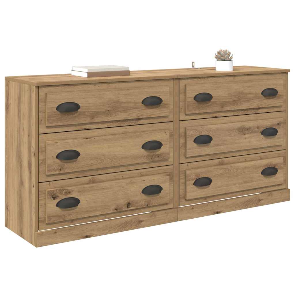 Sideboards 2 pcs Artisan Egetræ 70 x 35,5 x 67,5 cm