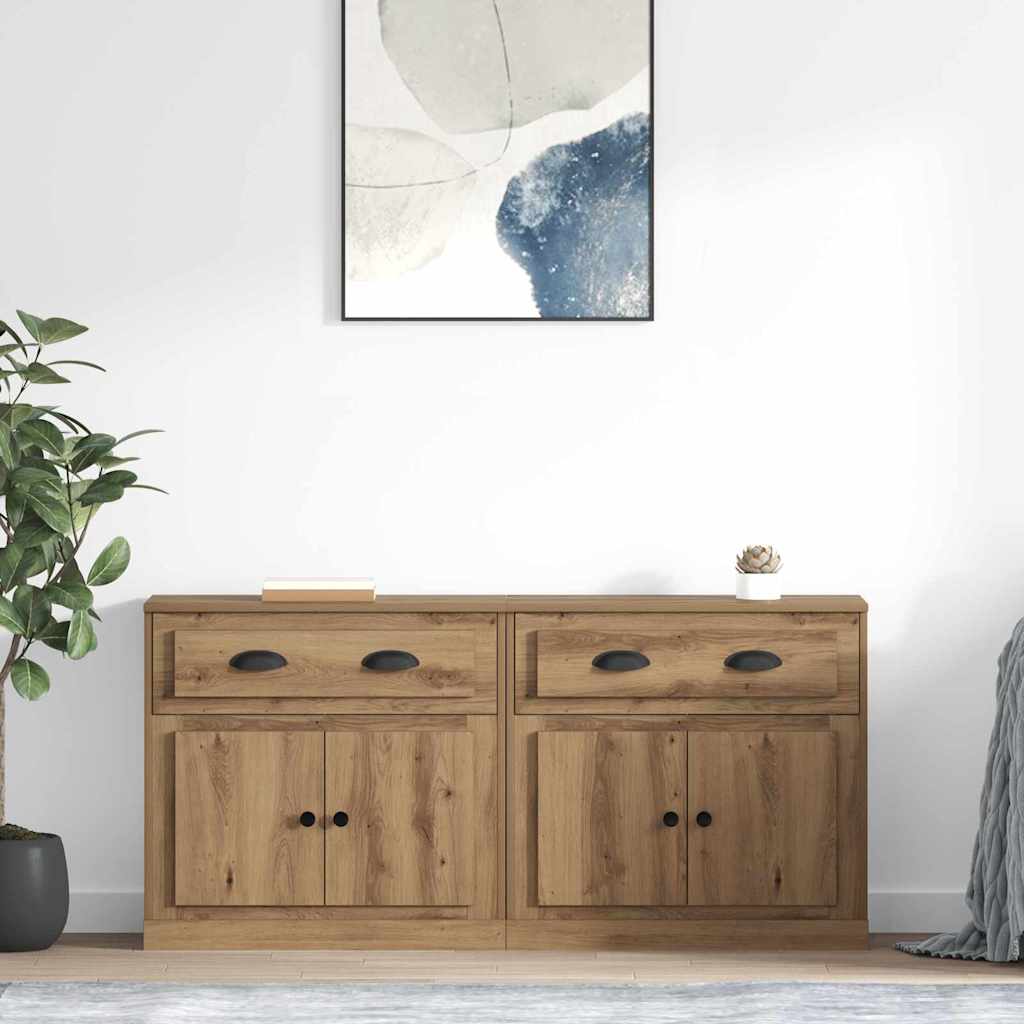 Sideboards 2 pcs Artisan Egetræ 70 x 35,5 x 67,5 cm
