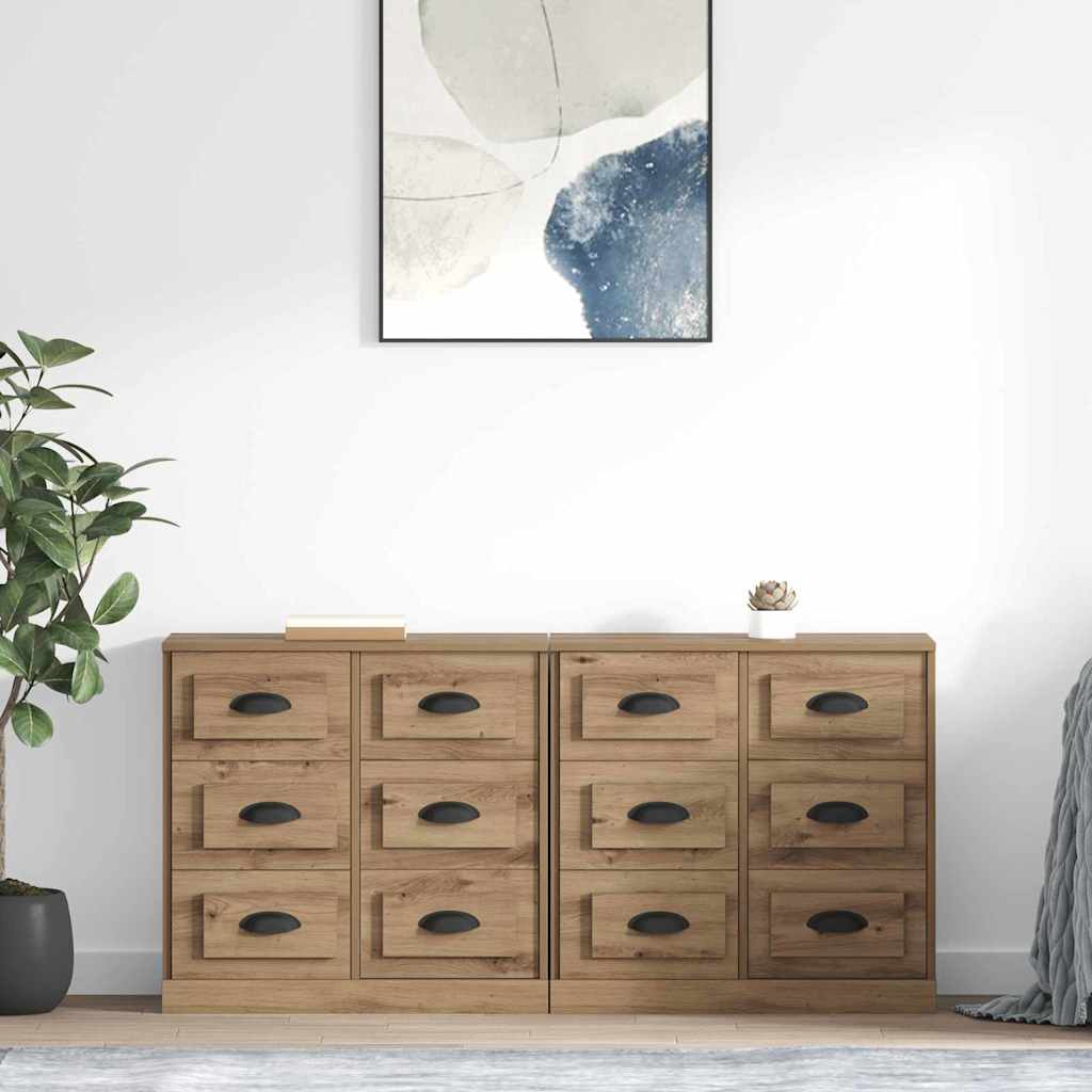 Sideboards 2 pcs Artisan Egetræ 70 x 35,5 x 67,5 cm