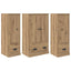 Highboard 3 pcs Artisan Egetræ 132 x 35,5 x 103,5 cm