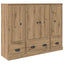 Highboard 3 pcs Artisan Egetræ 132 x 35,5 x 103,5 cm
