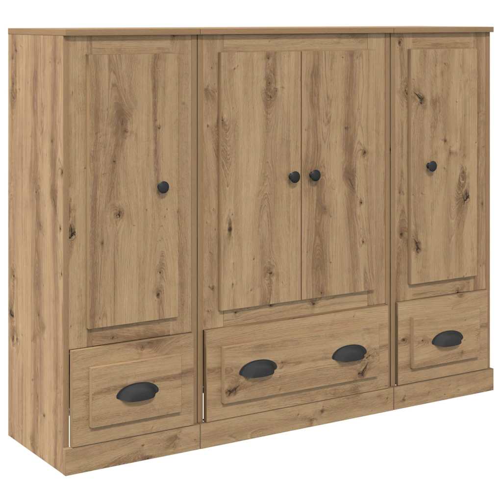 Highboard 3 pcs Artisan Egetræ 132 x 35,5 x 103,5 cm