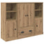 Highboard 3 pcs Artisan Egetræ 132 x 35,5 x 103,5 cm