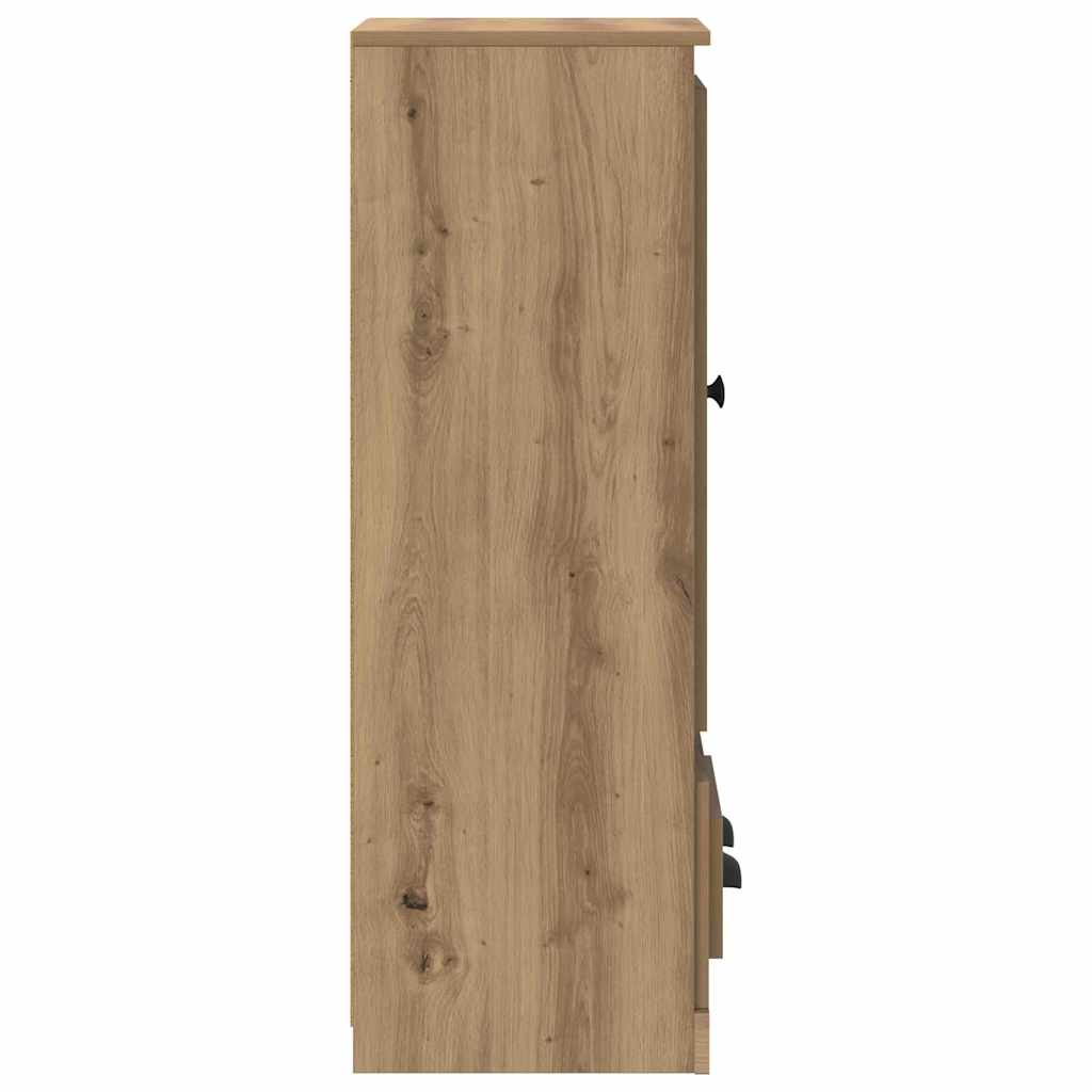 Highboard 3 pcs Artisan Egetræ 132 x 35,5 x 103,5 cm