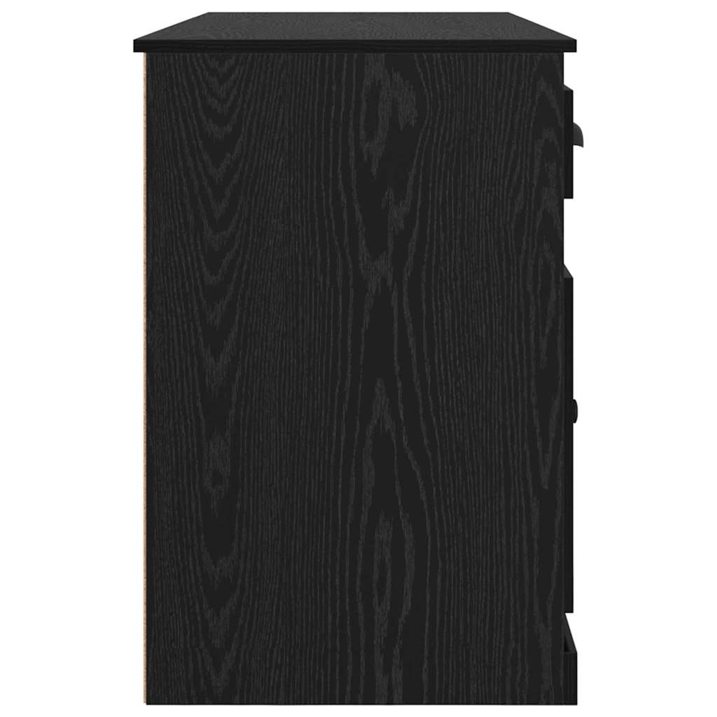 Skrivebord med skab Sort eg 154,5 x 50 x 75 cm Konstrueret træ