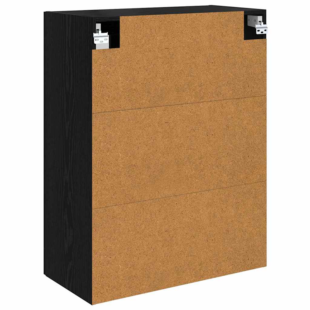Væggeskabe 2 pcs Sort eg 69,5 x 34 x 90 cm Konstrueret træ