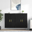 Væghængt skab 2 pcs Sort eg 69,5 x 34 x 90 cm Konstrueret træ