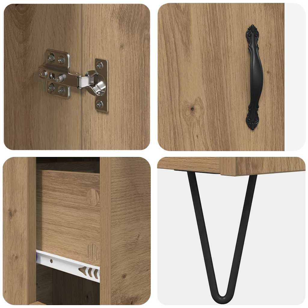 Highboard Artisan Egetræ 69,5 x 34 x 90 cm Konstrueret træ